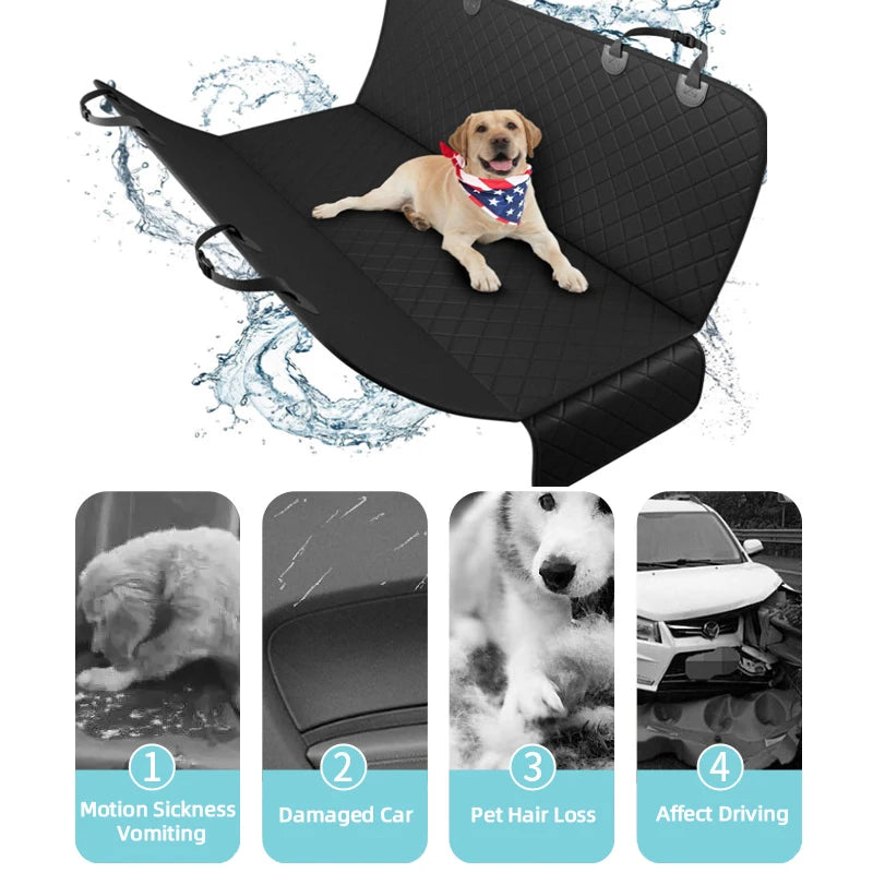 Dog Car Seat Cover Waterproof Pet Travel Dog Carrier Hammock Car Rear Back Seat Protector Mat Safety Carrier for Dogs Safety Pad